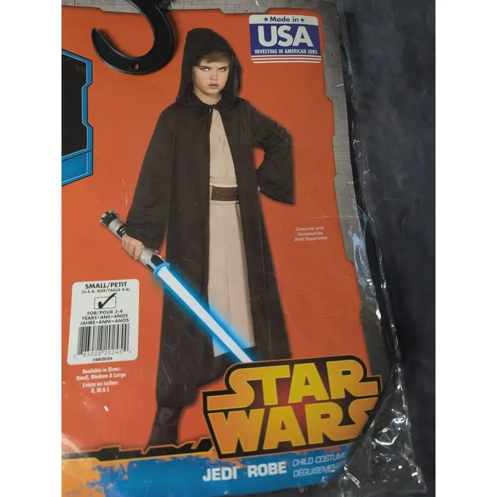 Disney Star Wars Jedi Robe Halloween Costume Cosplay Rubie's Kids S 4-6 - Picture 5 of 8